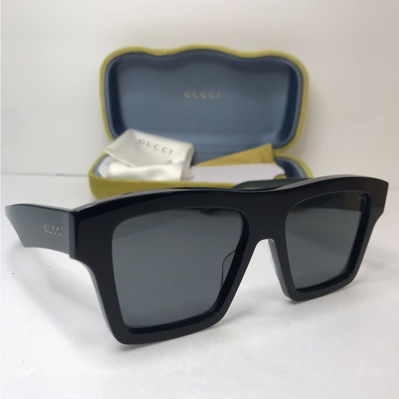 New - 💯Authentic Gucci Solid Grey Rectangular Unisex Sunglasses GG0962S 0… - Picture 5 of 14